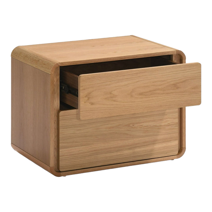 Dustin - Modern Natural Oak Nightstand - View 3