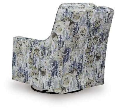 Dustinford Swivel Glider Accent Chair - Blue Swivel Glider Chair modern furniture Contempo Furniture