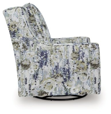 Dustinford Swivel Glider Accent Chair - Blue Swivel Glider Chair modern furniture Contempo Furniture