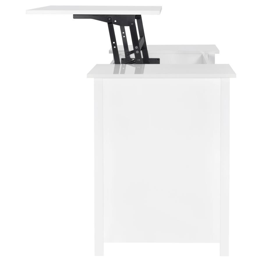 Dylan - 4 - Drawer Lift Top Office Desk - White High Gloss Lift Top Desk modern furniture Contempo Furniture