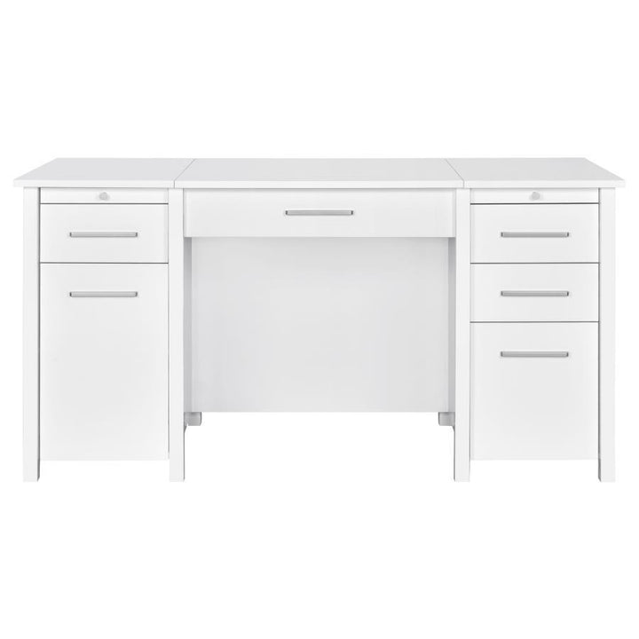 Dylan - 4 - Drawer Lift Top Office Desk - White High Gloss Lift Top Desk modern furniture Contempo Furniture