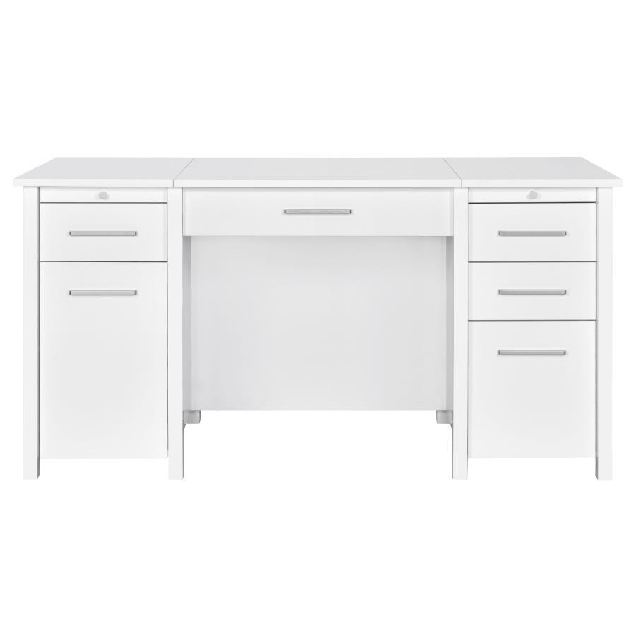 Dylan - 4 - Drawer Lift Top Office Desk - White High Gloss Lift Top Desk modern furniture Contempo Furniture