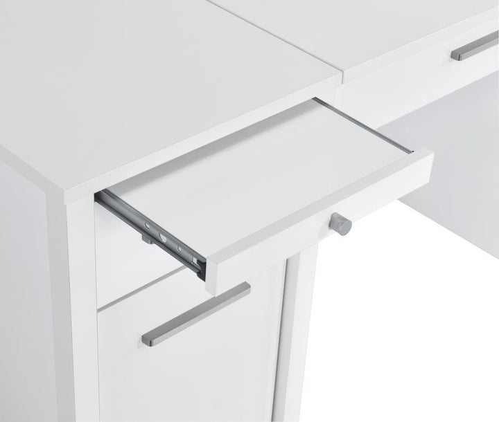 Dylan - 4 - Drawer Lift Top Office Desk - White High Gloss Lift Top Desk modern furniture Contempo Furniture