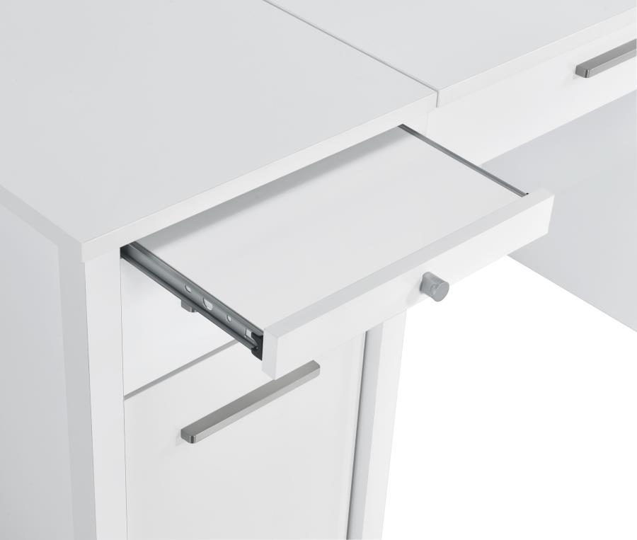 Dylan - 4 - Drawer Lift Top Office Desk - White High Gloss Lift Top Desk modern furniture Contempo Furniture