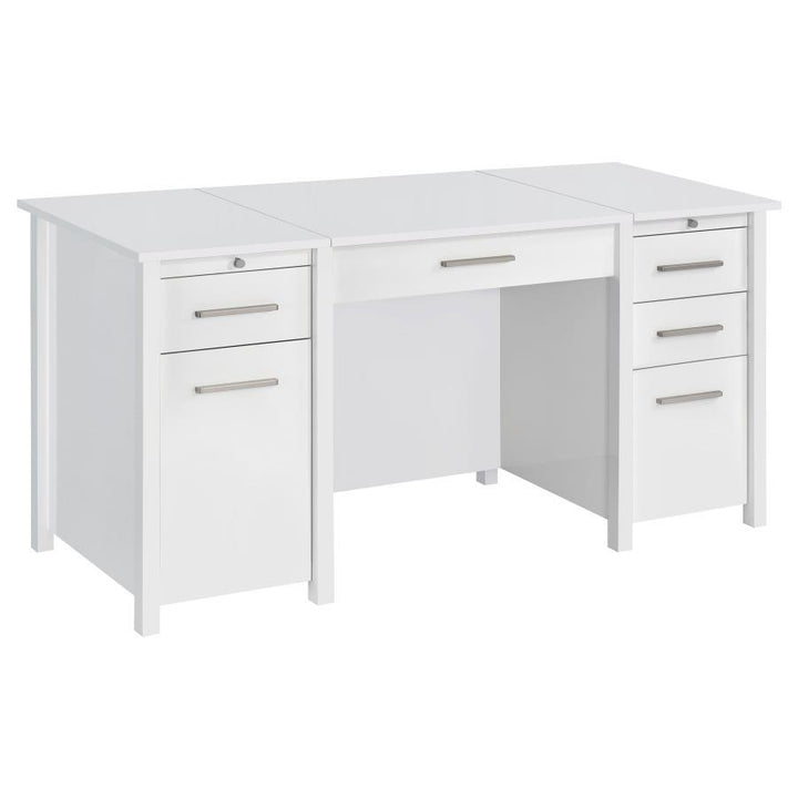 Dylan - 4 - Drawer Lift Top Office Desk - White High Gloss Lift Top Desk modern furniture Contempo Furniture