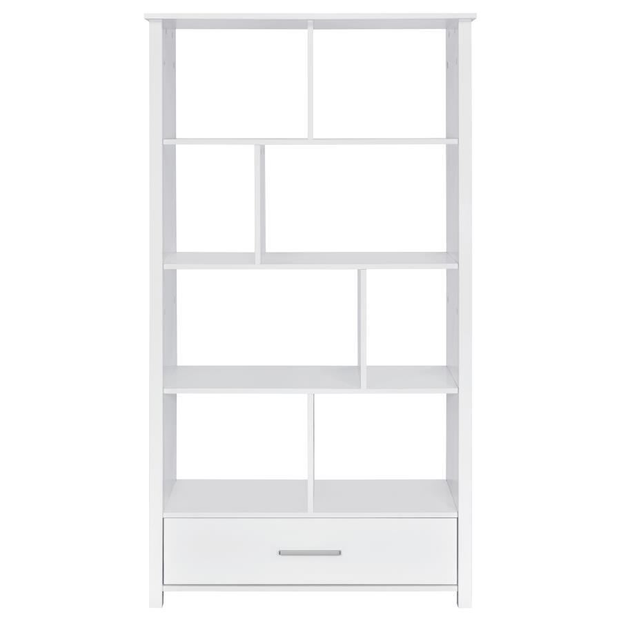 Dylan - 4 - Shelf Storage Bookshelf - White High Gloss Standard Bookcase modern furniture Contempo Furniture