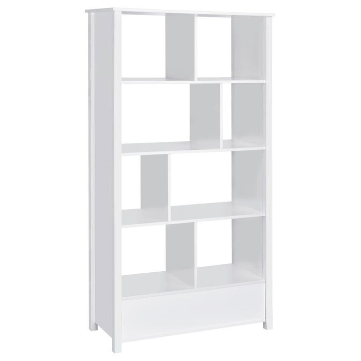 Dylan - 4 - Shelf Storage Bookshelf - White High Gloss Standard Bookcase modern furniture Contempo Furniture