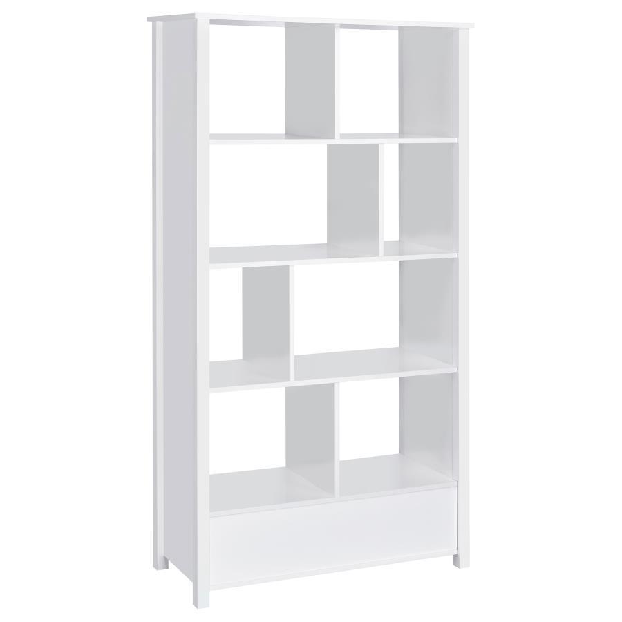 Dylan - 4 - Shelf Storage Bookshelf - White High Gloss Standard Bookcase modern furniture Contempo Furniture