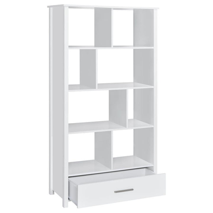Dylan - 4 - Shelf Storage Bookshelf - White High Gloss Standard Bookcase modern furniture Contempo Furniture