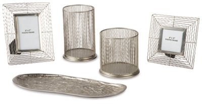 Dympna Accessory Set (Set of 5) - Pearl Silver | Ashley Furniture