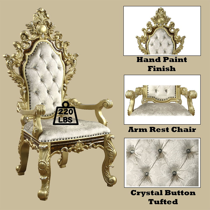 Desiderius - Arm Chair Set of 2) - Antique Gold & Hand-Painted Brown