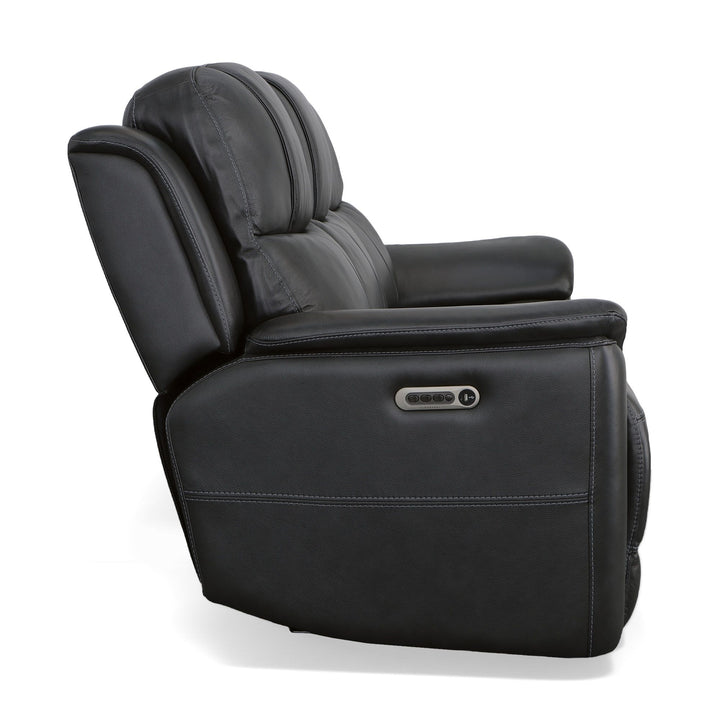 Flexsteel 1783-62PH-63300 Crew  Power Reclining Sofa With Power Headrests & Lumbar  Raven