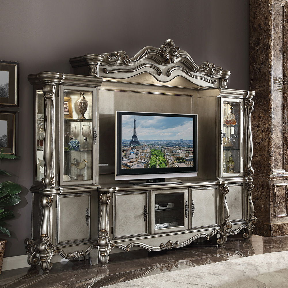 ACME Furniture Versailles Entertainment Center Antique Platinum