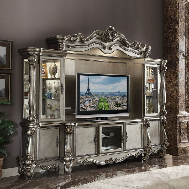ACME Furniture Versailles Entertainment Center Antique Platinum