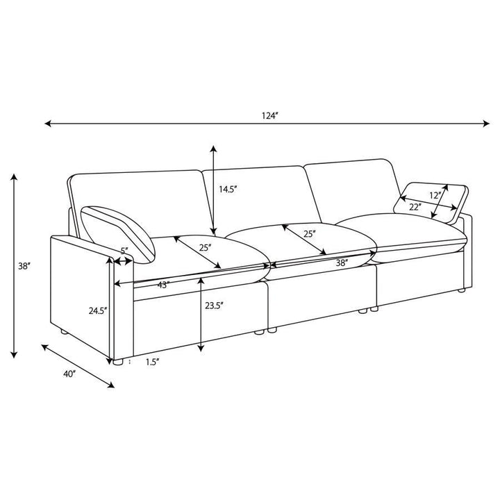 Collins - Modular Power Sofa - Dark Gray
