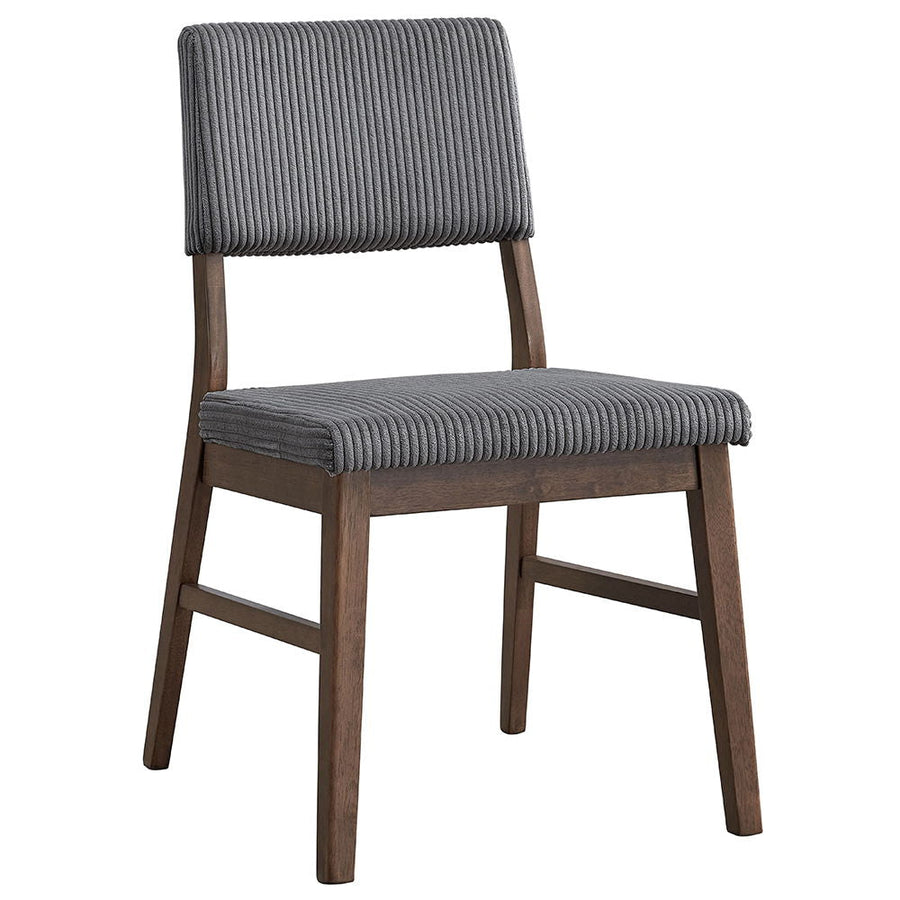 ACME Furniture Seda Corduroy Side Chair Set of 2) Gray & Walnut