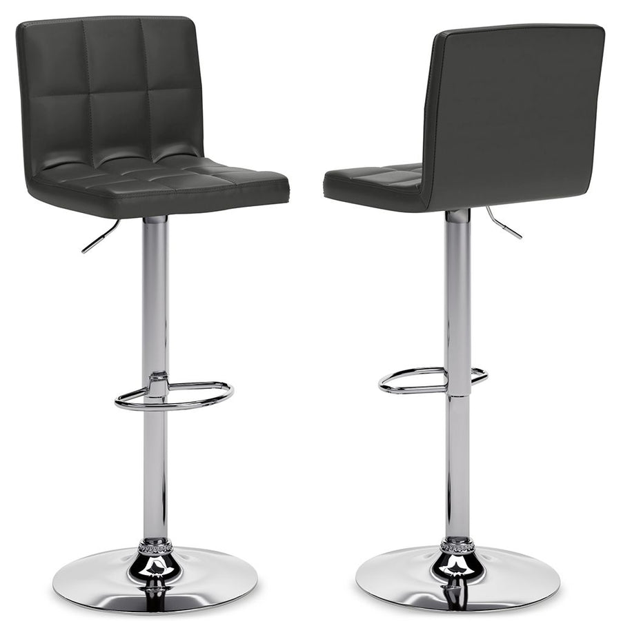 Bellatier - Tall UPH Swivel Barstool(Set of 2) - Black / Chrome Finish