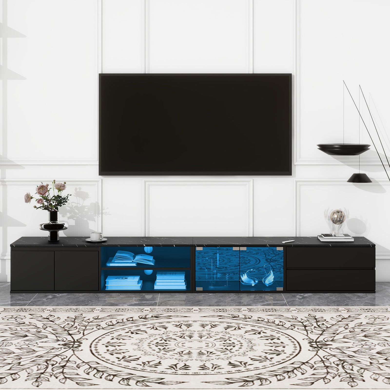 modern-app-controlled-led-faux-marble-tabletop-tv-stand-for-tvs-up-to-105-black