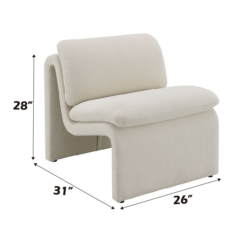 Jaeda - Accent Chair - Ivory Boucle