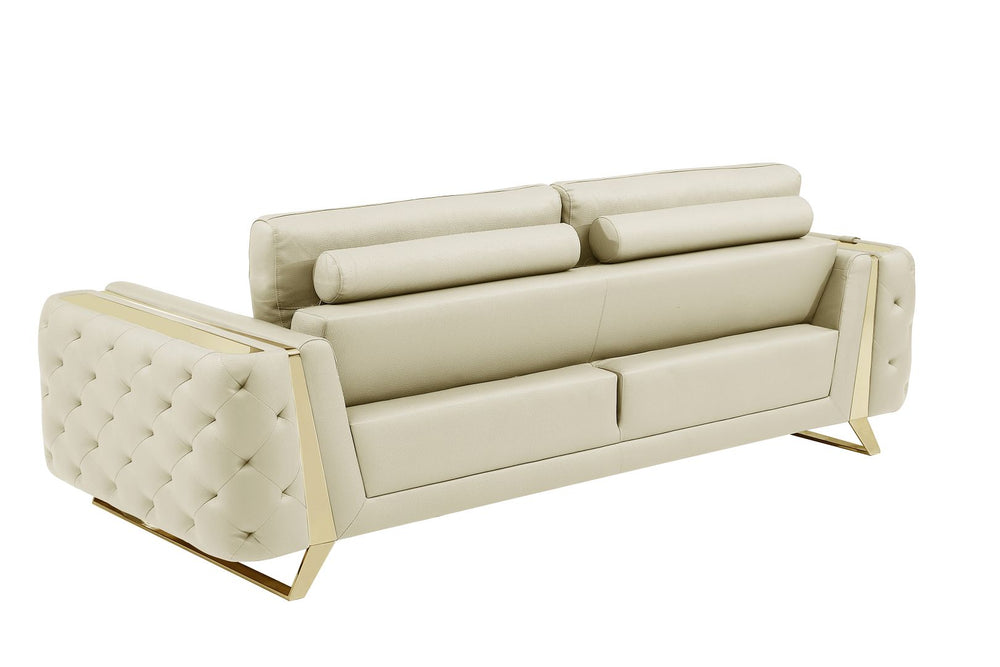 DivanItalia 1050 2-Piece Sofa Set in Top-Grain Italian Leather - Beige