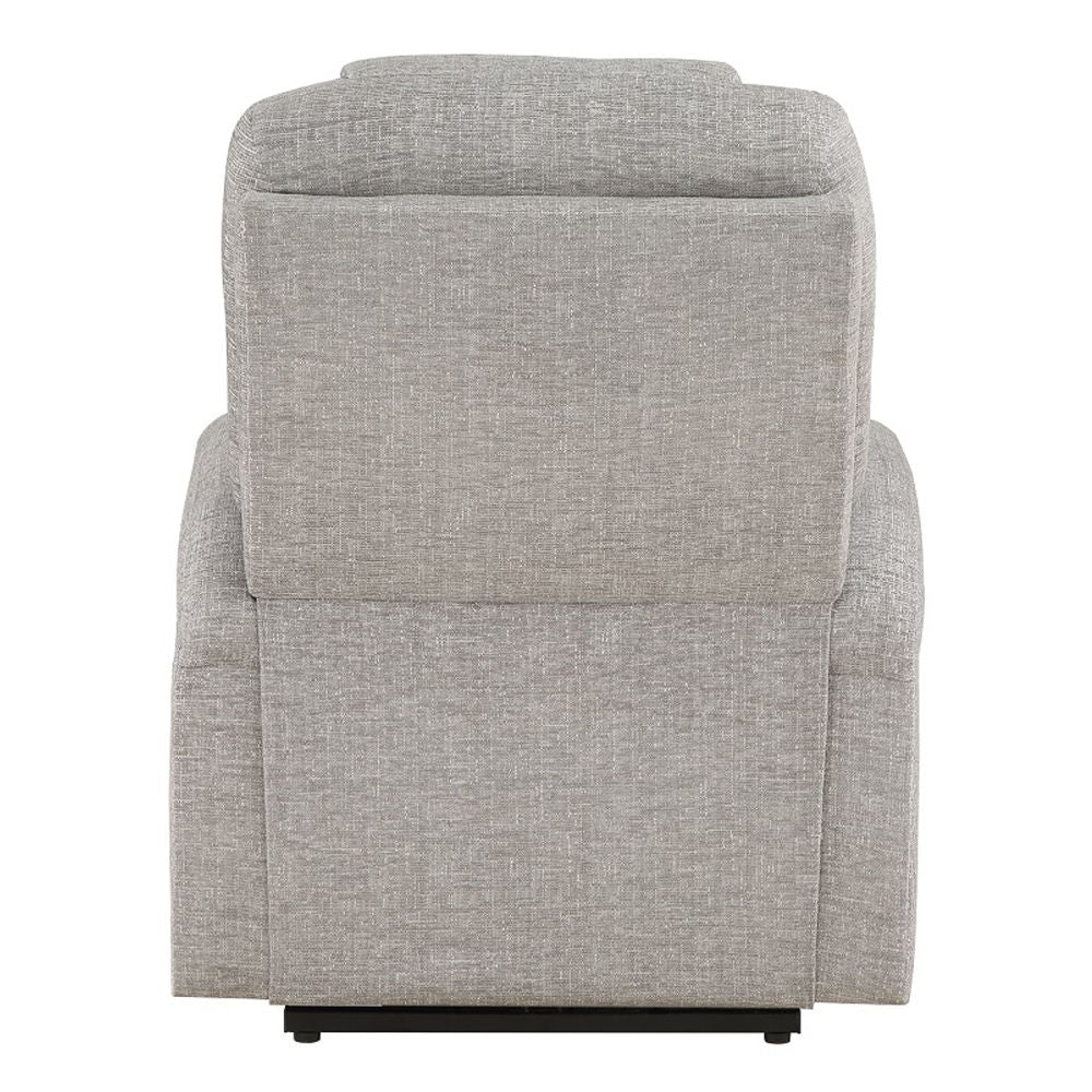 Evander - Recliner With Power Lift & Massage - Light Gray Chenille