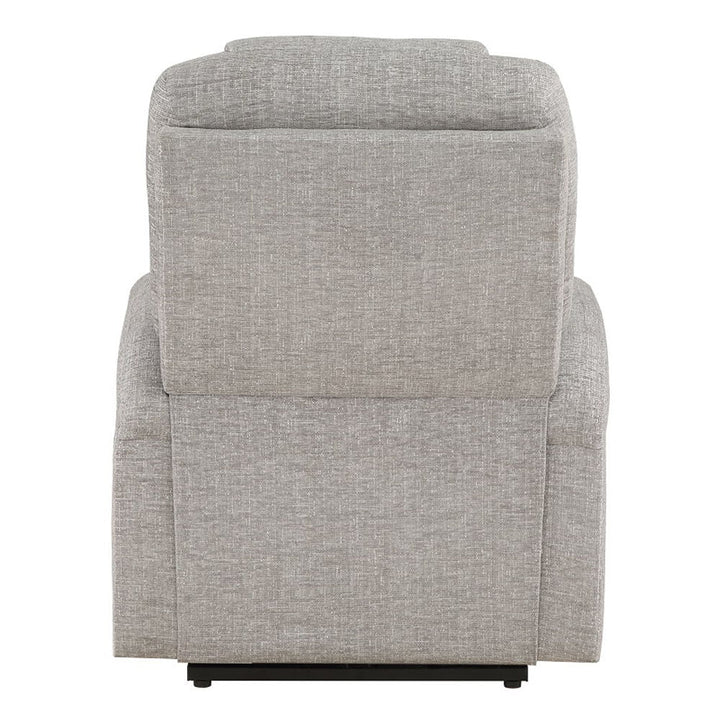 Evander - Recliner With Power Lift & Massage - Light Gray Chenille