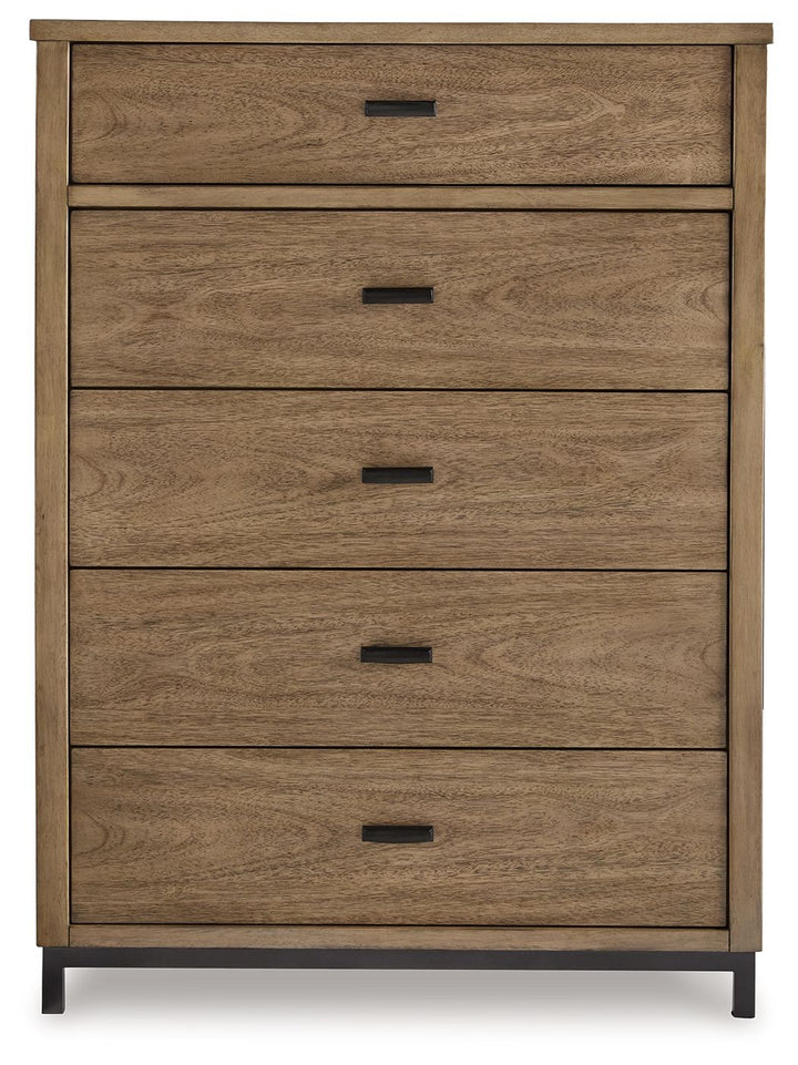 Tomtyn - Five Drawer Chest - Light Brown