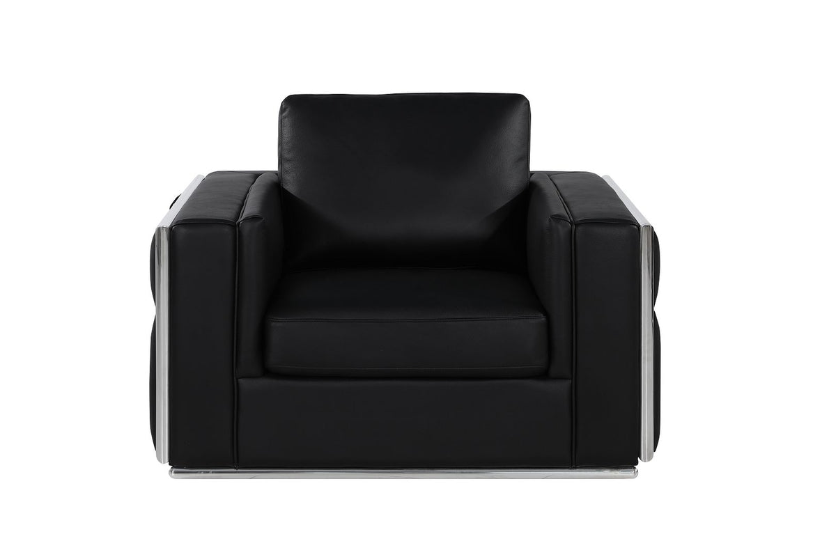 DivanItalia 1130 Chair in Top-Grain Italian Leather - Black