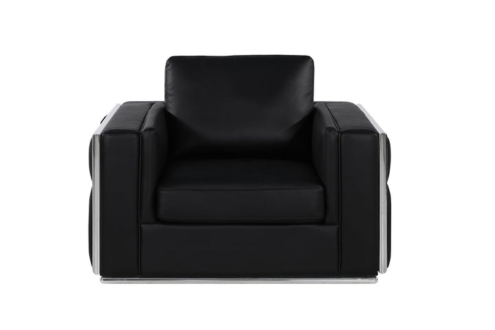 DivanItalia 1130 Chair in Top-Grain Italian Leather - Black
