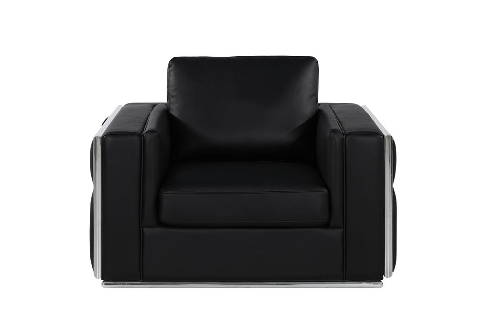 DivanItalia 1130 Chair in Top-Grain Italian Leather - Black