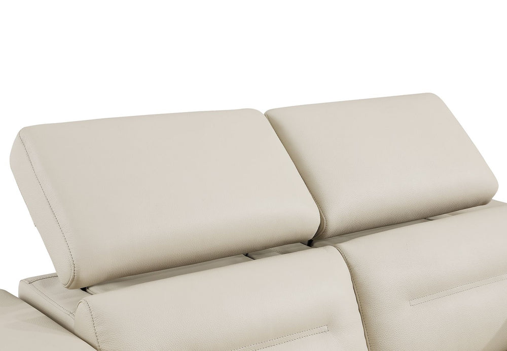 DivanItalia 989 Power Reclining Sofa with Power Headrest in Top-Grain Italian Leather - Beige