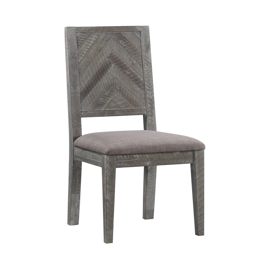 Modus Furniture 5Qs363B Herringbone Solid Wood Upholstered Dining Chair In Rustic Latte
