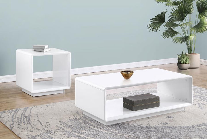 Paseo - Square End Side Table - White High Gloss
