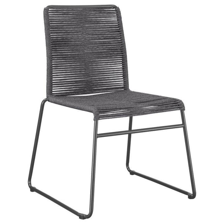 Jerome - Woven Rope Stackable Side Chair  - Charcoal
