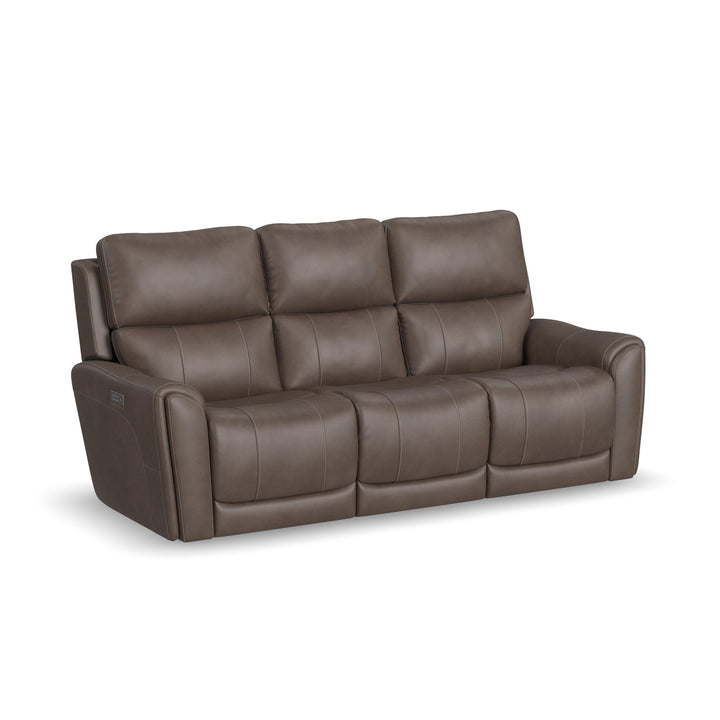 Flexsteel 1587-63PH-88672 Carter  Power Reclining Sofa With Console & Power Headrests & Lumbar  Cappuccino
