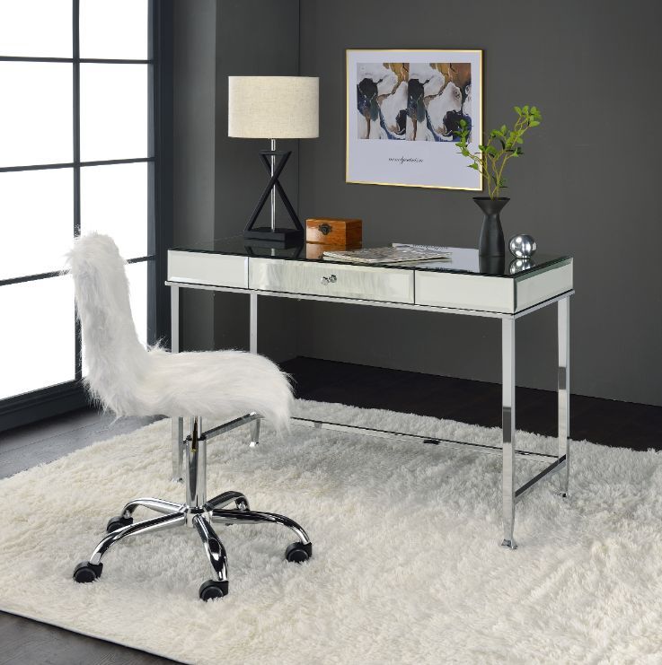 Canine - Writing Desk - Mirrored And Chrome