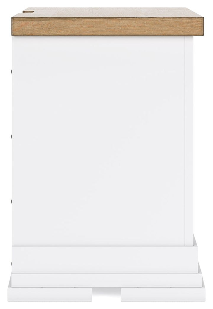 Ashbryn - Three Drawer Night Stand - White / Natural