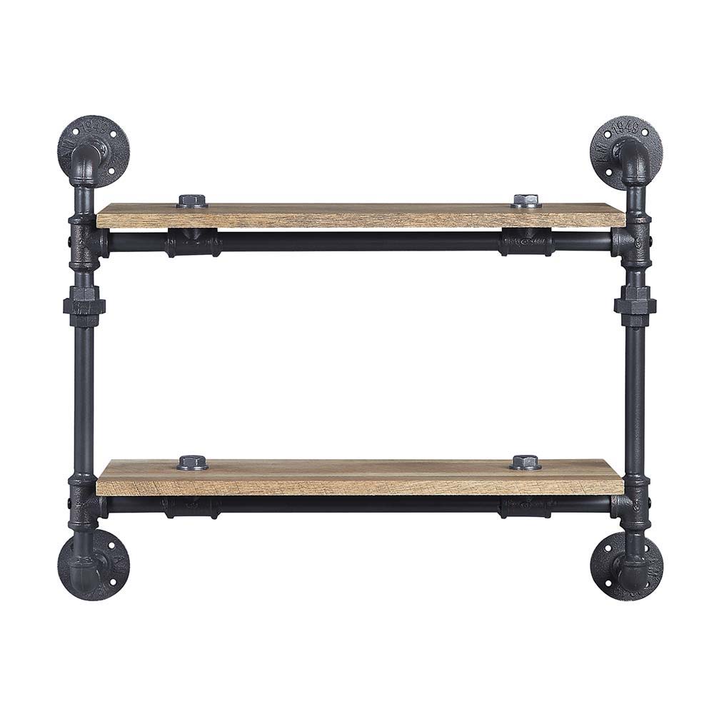 Brantley - Wall Rack With 2 Shelves - Oak & Sandy Black
