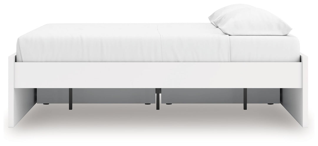 Onita - King Platform Bed With 1 Side Storage - White by Ashley Furniture product image
