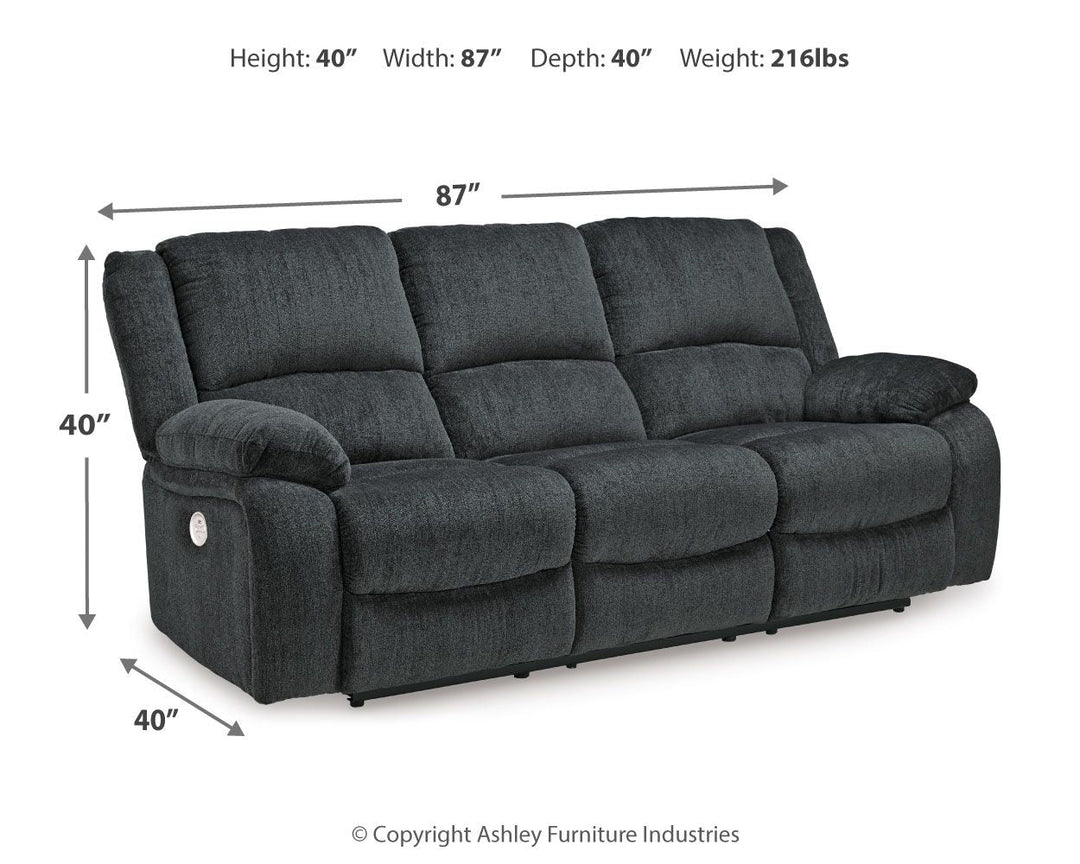 Draycoll - Reclining Power Sofa - Slate