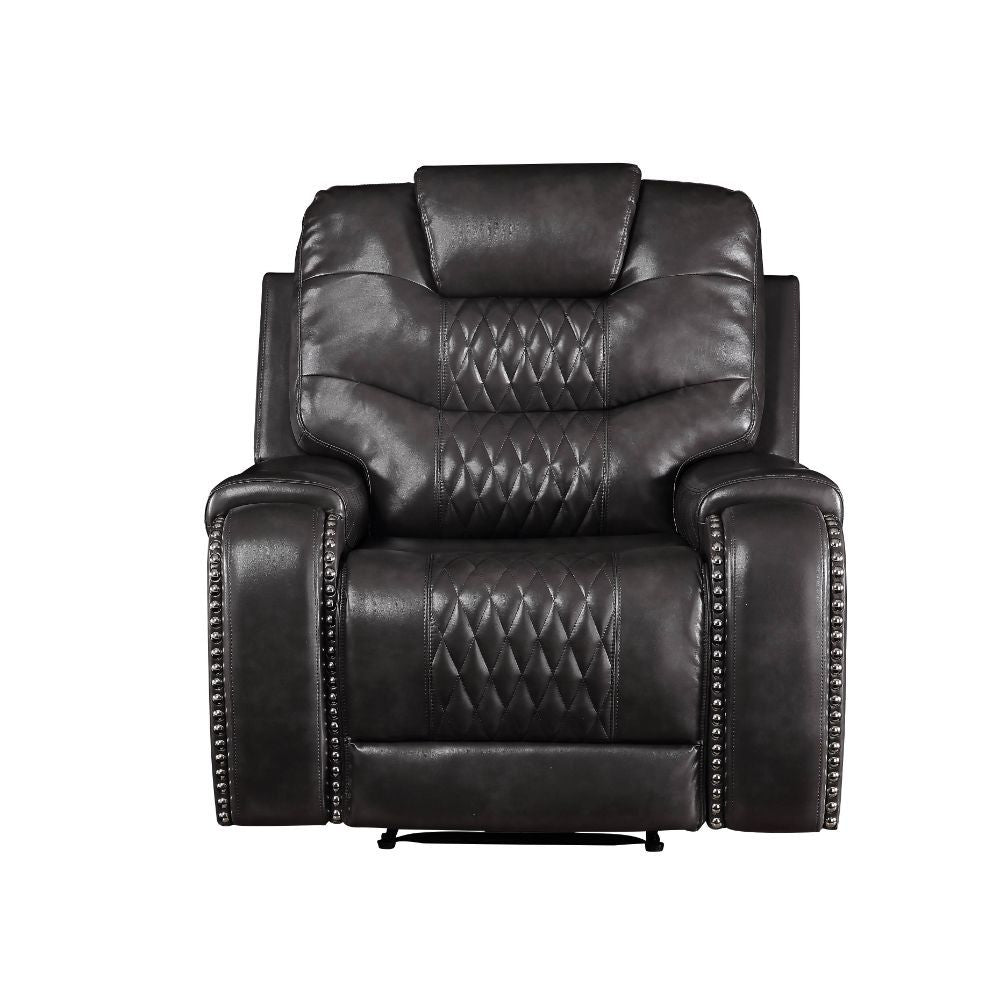 Braylon - Motion Recliner - Magnetite Synthetic Leather