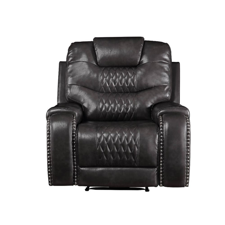 Braylon - Motion Recliner - Magnetite Synthetic Leather