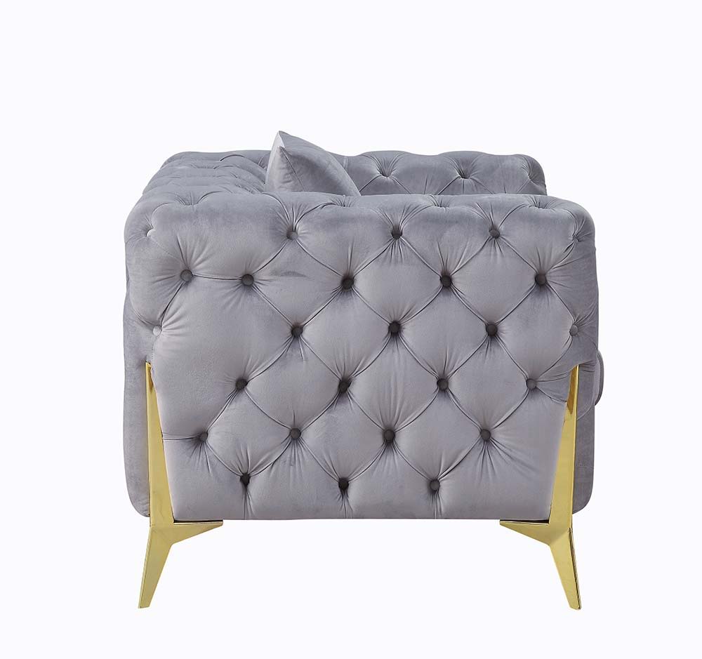 jelanea-loveseat-with-2-pillows-gray-velvet-gold