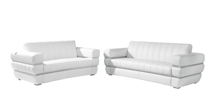 DivanItalia 904 2-Piece Sofa Set in Top-Grain Italian Leather - White
