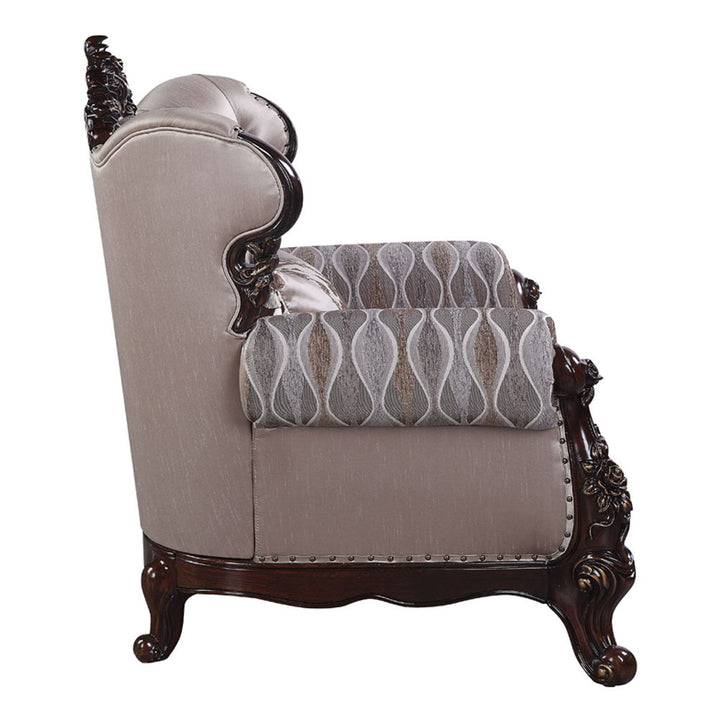 Benbek - Chair With Pillow - Fabric & Antique Oak