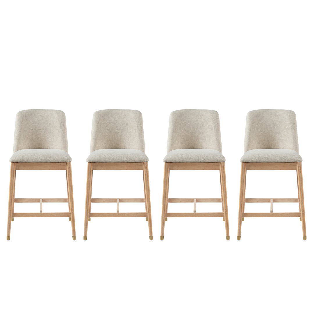 Clara Upholstered Counter Stool – Natural (Set of 4)