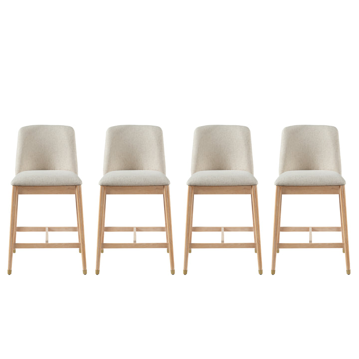 Clara Upholstered Counter Stool – Natural (Set of 4)