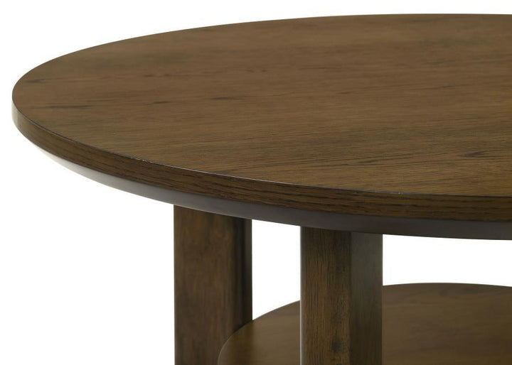 Ottowa - 2 Piece Round Wood Coffee Table Set - Brown