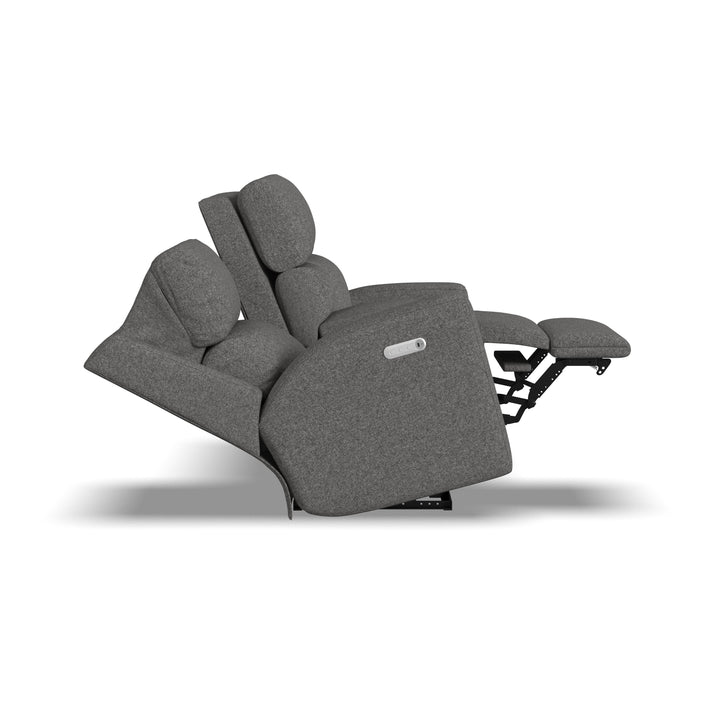 Score Power Reclining Loveseat With Console &amp; Power Headrests &amp; Lumbar Dark Gray