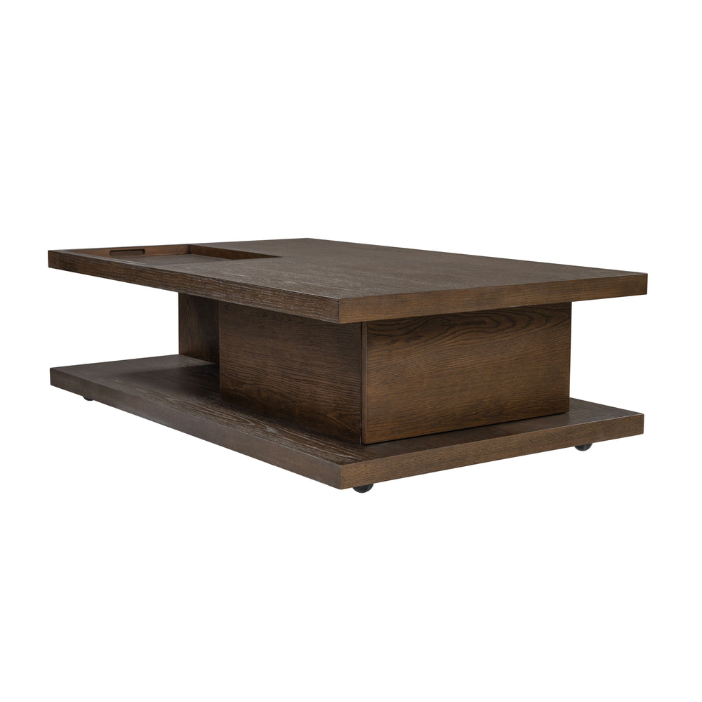 Flexsteel W1013-0311 Athens  Rectangular Coffee Table With Casters  Chocolate Brown